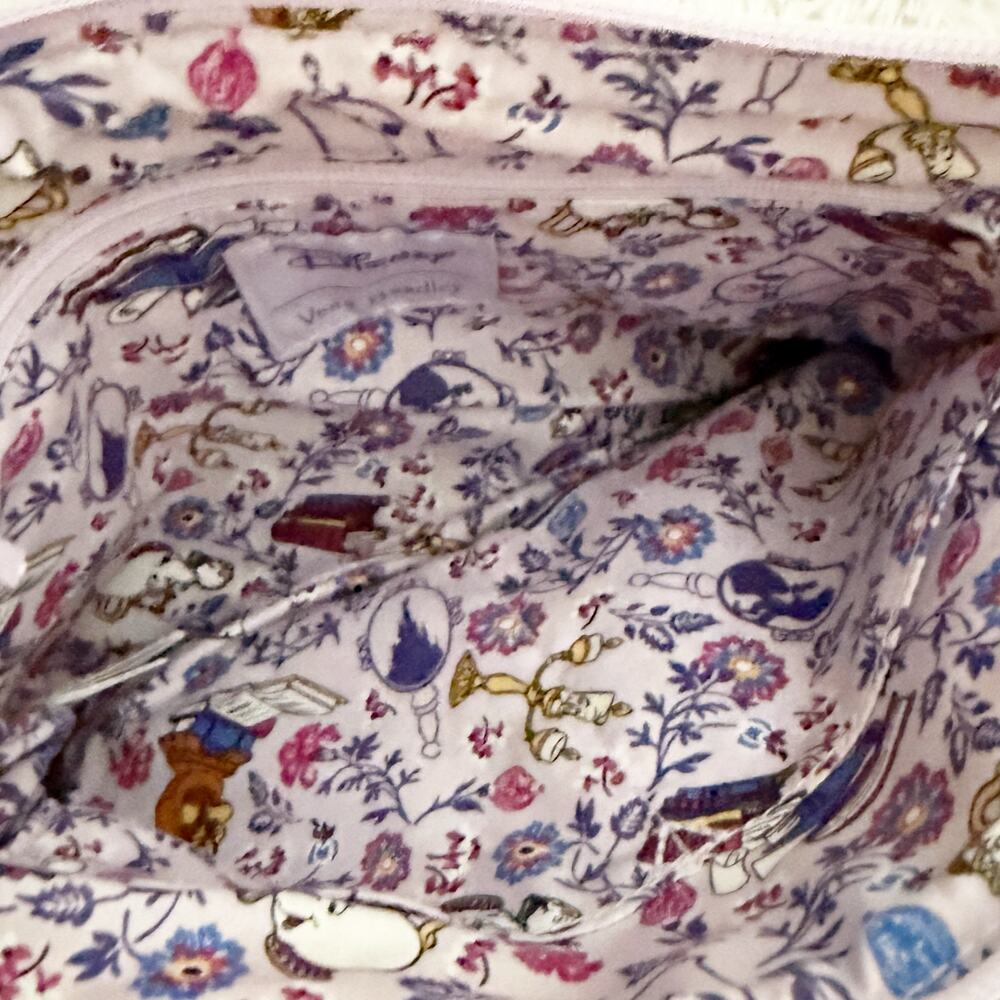 DISNEY x VERA BRADLEY | Belle Floral Triple Compartment Crossbody Beauty Beast - Picture 7 of 10